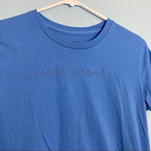 Under Armour Classic Tee w/Script Logo - Blue - XS - Picture 3 of 7